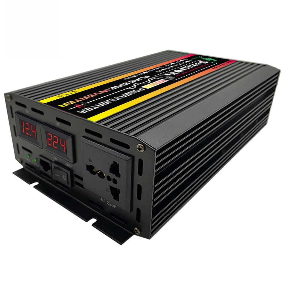 10000W/12000W Car Inverter LCD Display Pure Sine Wave Inverter DC 12V to AC 220V