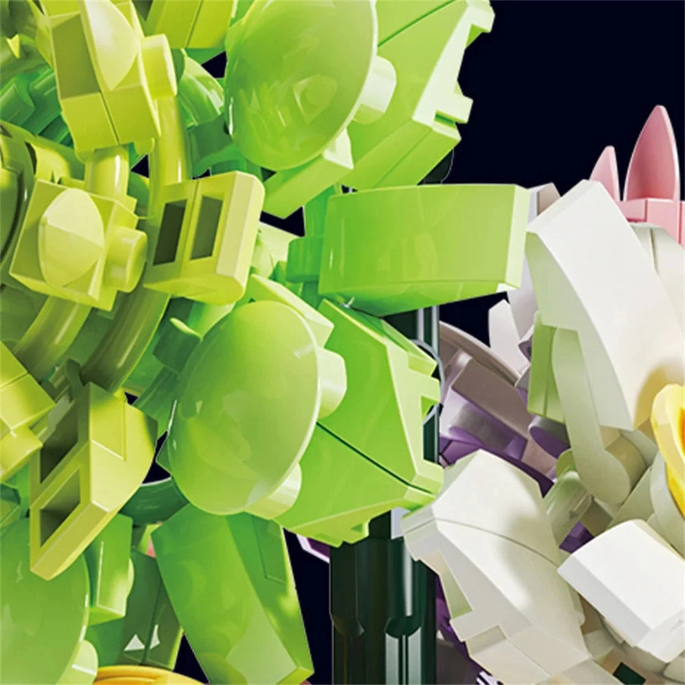 City Creativity Cymbidium Faberi Bonsai Potted Plant Building Block Set for Home Decoration and Kids Toys