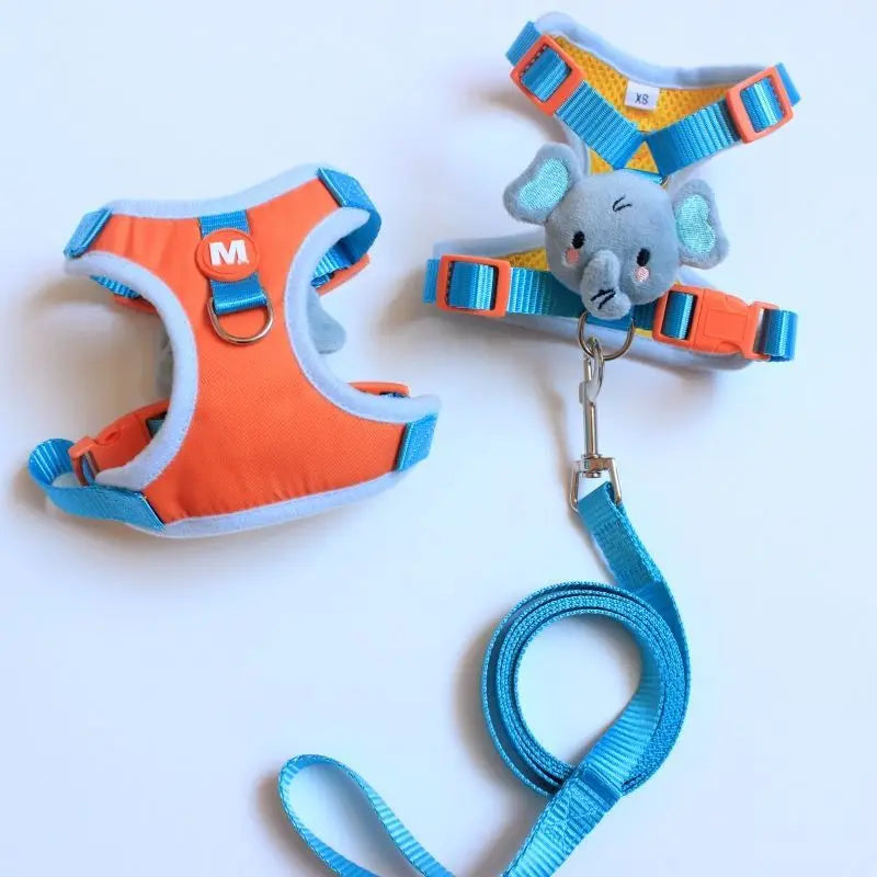 No Pull Cat Harness and Leash Set for Walking Escape Proof, Adjustable Nylon Mesh Cute Cat Harness for Cats Small Medium Dogs