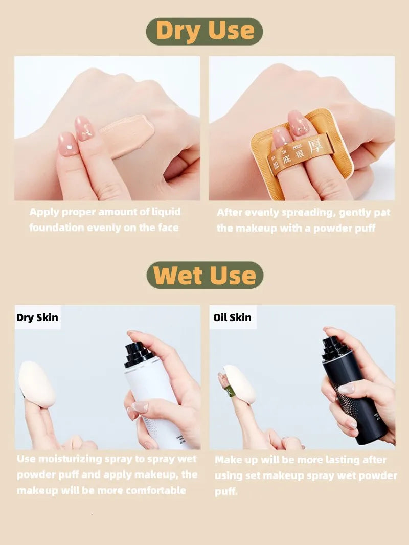 A Set Of 3 Soft Air Cushion Puff Makeup Blender Sponges