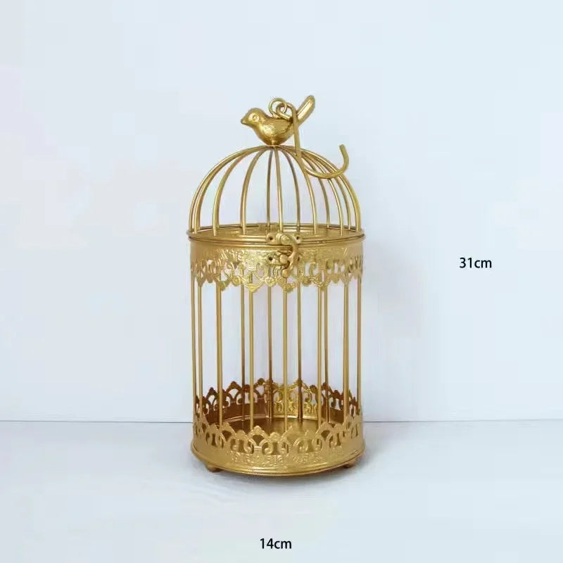 Iron Metal Bird Cage  Decoration Hanging Flower  Wedding Candle Holder Jewelry