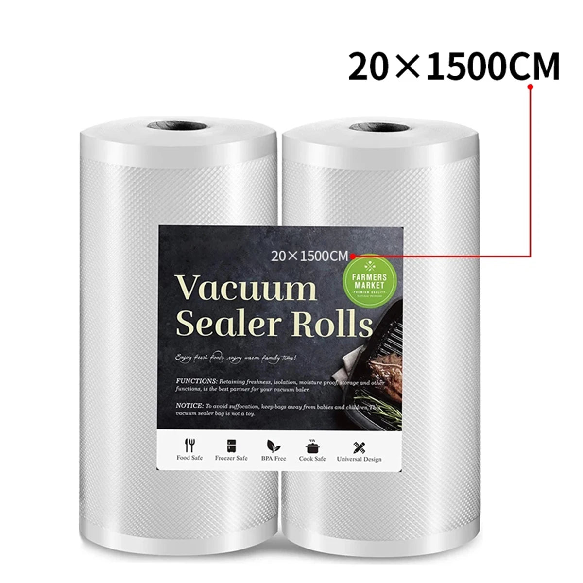 saengQ Kitchen Food Vacuum Sealer Bag Sous Vide Storage Bags For Vacuum Packaging 12/15/20/25/30cm*1500cm/Rolls