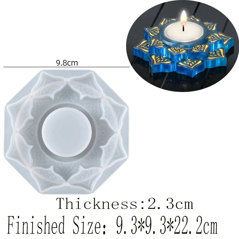 Concrete Candle Jar Silicone Mould Round Lotus Holder Tool