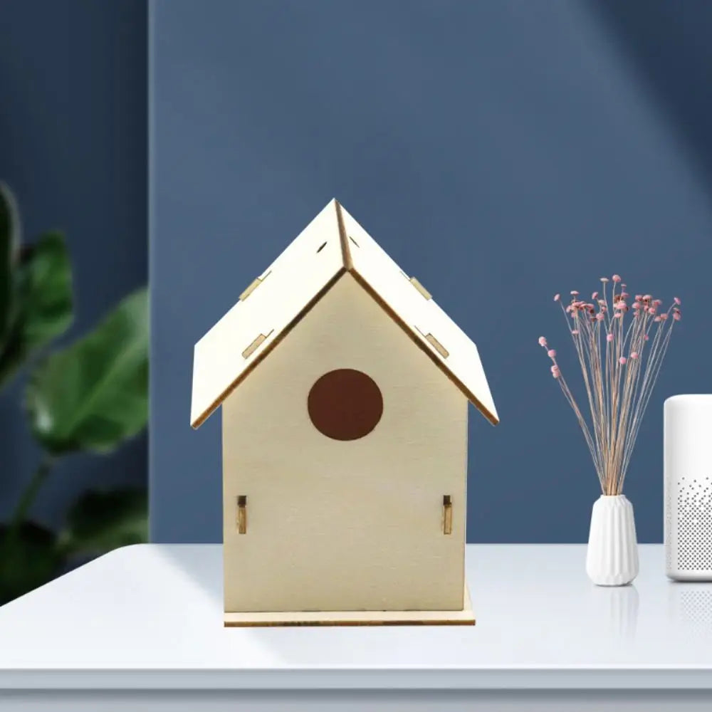 3pcs Pet Supplies Wooden Bird Nest Minimalist Cartoon Bird House Creative DIY Bird Feeder Children Toy