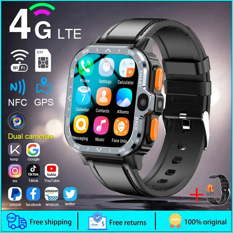 2025 New 5G SIM Card Small Fast Internet Smart Watch HD Dual Camera 64GB ROM NFC GPS WiFi Google Play Smart Bracelets For XIAOMI