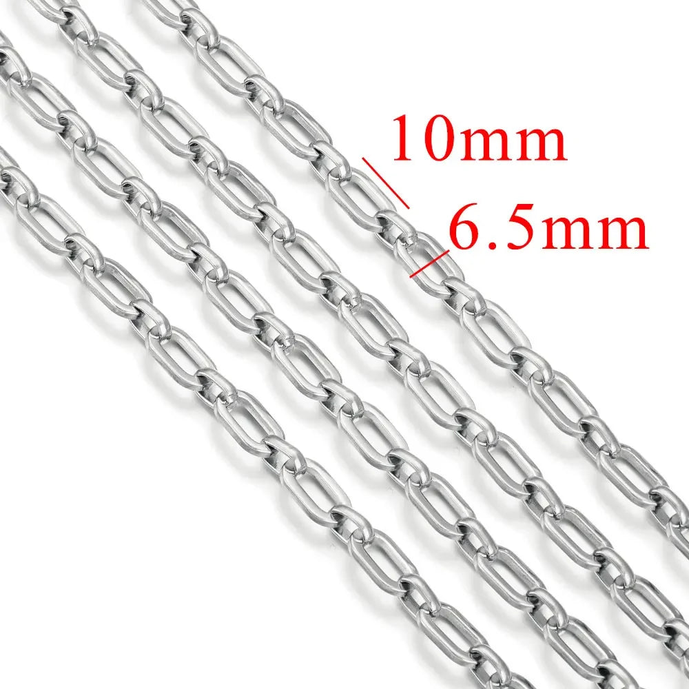 1 Meter Stainless Steel Chunky Hip Hop Gold Color Chains DIY Jewelry