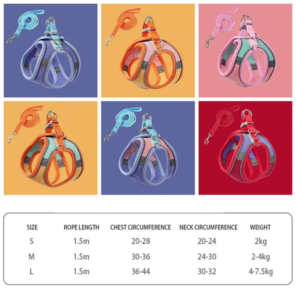 Anti-leak For Cat Puppy,Rabbit Soft Vest Harness Dog Leash Adjustable Cat Collar Cat Accessories Cat Harness Pets Vest