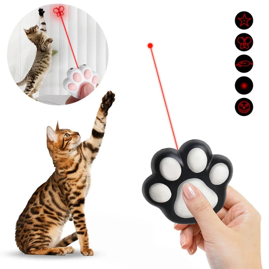 Pet Cat Laser Toys Rechargeable 5 Adjustable Patterns Cats Interactive Transform Pattern Kitten Training Laser Toy Dog Cat Toys