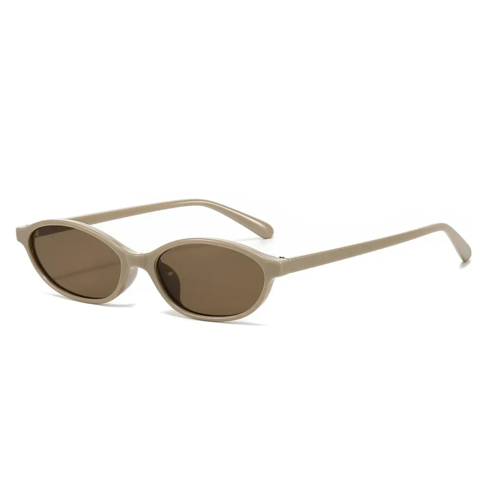 Sexy Small Oval Women's Sunglasses 2024 New Fashion Black Brown Sun Glasses Ladies Shades Trends Summer Unique Eyewear Men