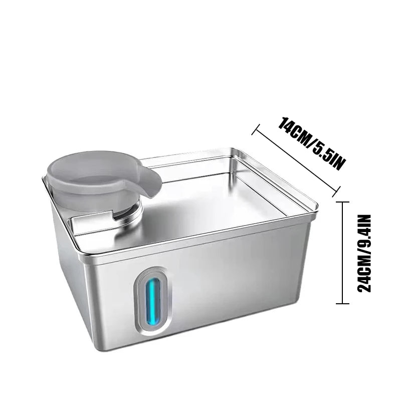 8L large capacity stainless steel cat/dog smart water dispenser