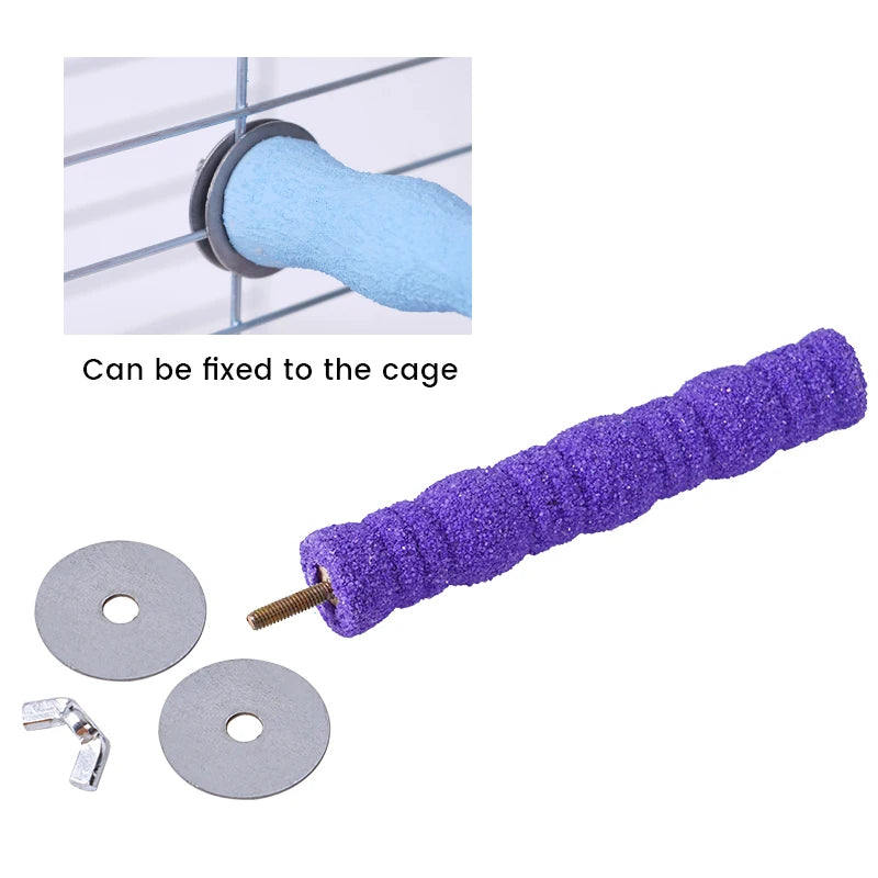 Pet Parrot Claw Grinding Stick Wooden Stick Bird Perching Sand Parakeet Grinding Bar Teeth Bites Toy For Parrot Cage Accessories