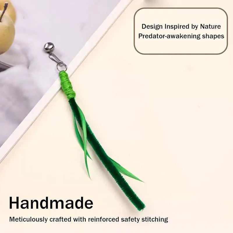 Cat Wand Replacement Accessories Dog Tail Grass Cat Teasing Stick Replacement Feathers Toy Bite Resistant Kittens Exercise Toys