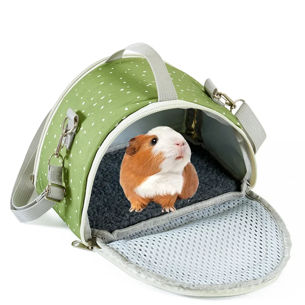 Pet Hamster Bag Breathable Small Pet Carrier Bag Breathable Comfortable for Guinea Pig Rabbit Hedgehog Pet Travel Tote Bag