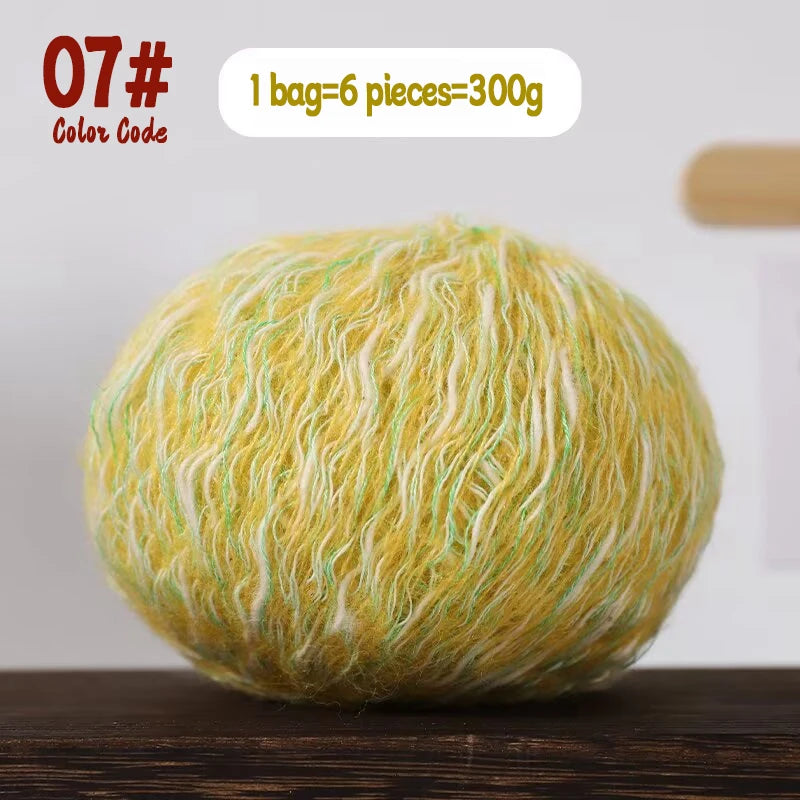 300g Eco-Friendly Bamboo Fiber Yarn for Hand Knitting and Crochet Fashion Projects, Thick and Thin Texture for Sweaters, Scarves, Hats, Shawls and More