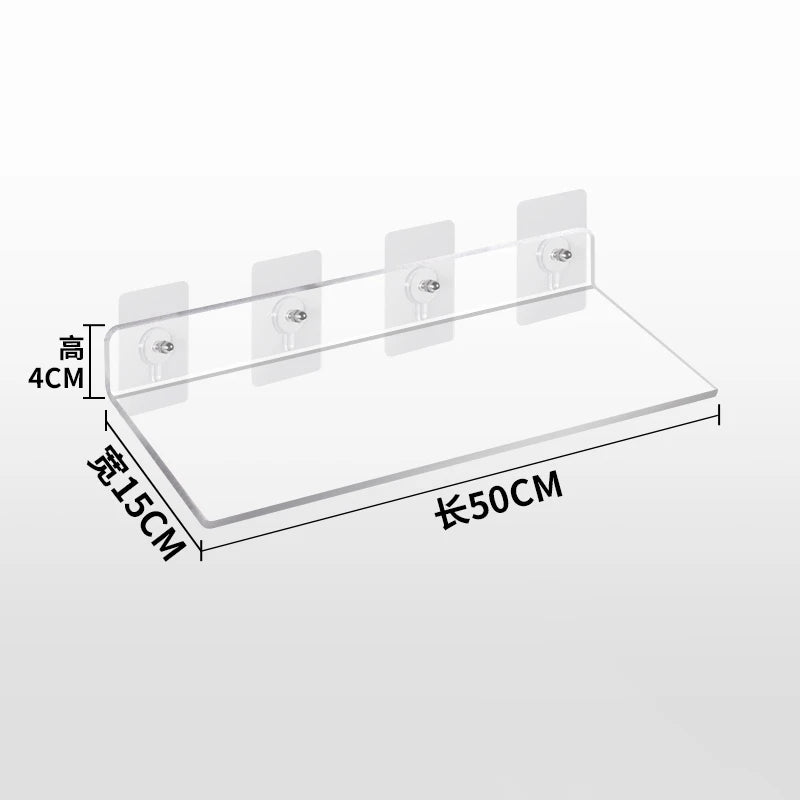 Invisible Acrylic Floating Wall Ledge Shelf for Kids Bookshelves and Bathroom Storage