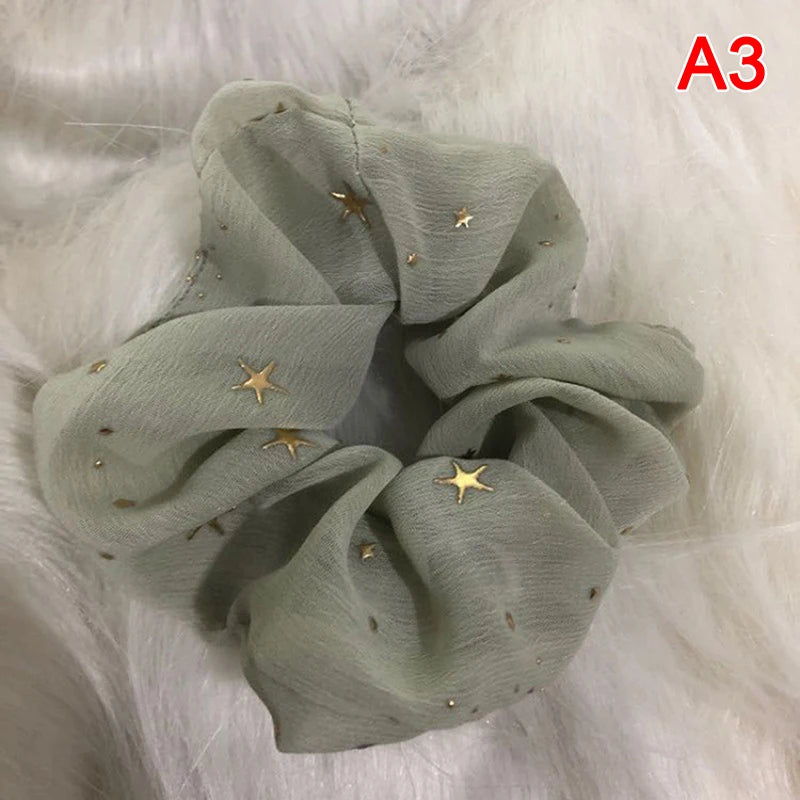 Hair Tie Solid Color Star Dotted Ponytail Accessories