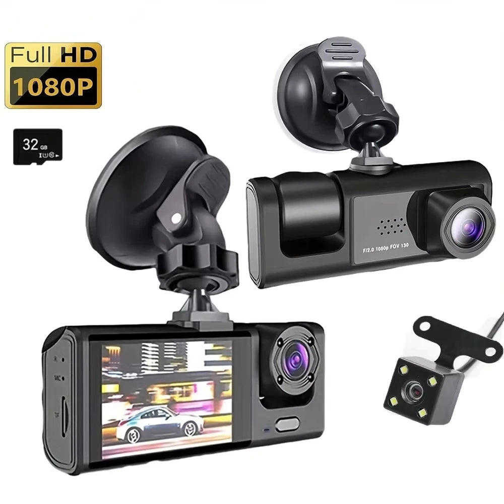 1080P Dash Cam with IR Night Vision and Loop Recording for 2/3 Channel Vehicle DVR