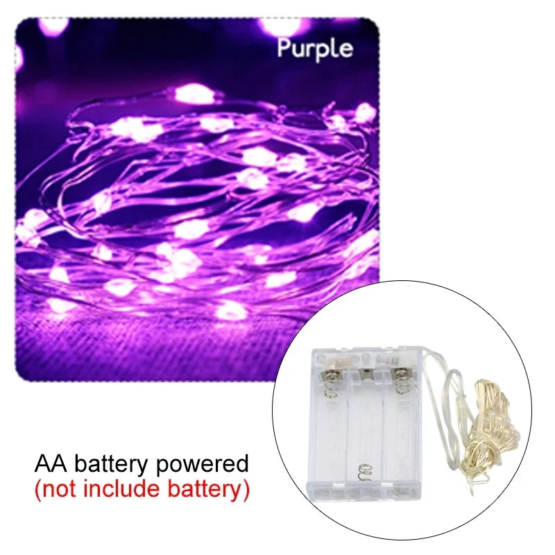 10M 5M 3M 2M Copper Wire LED Tinsel Garland Fairy Lights