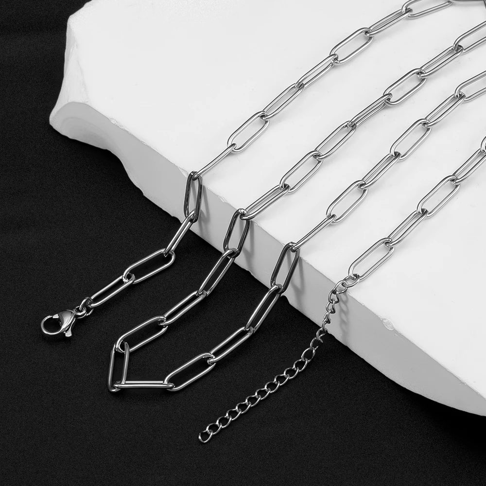 5pcs Adjustable Stainless Steel Necklace Chains for DIY Jewelry