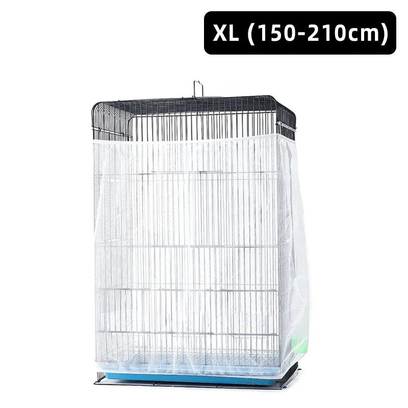 Nylon Mesh Bird Cage Cover Shell Skirt Net Easy Cleaning Seed Catcher Guard Bird Cage Accessories Airy Mesh Parrot Bird Cage Net