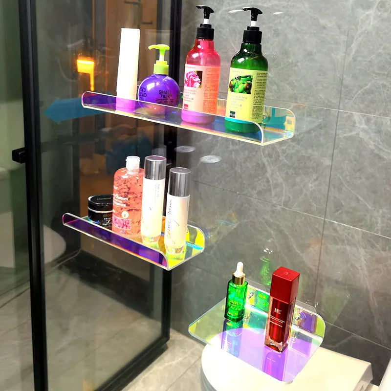 Colour Invisible Acrylic Floating Shelves Wall Mounted Bookshelf Storage Rack for Room and Bathroom