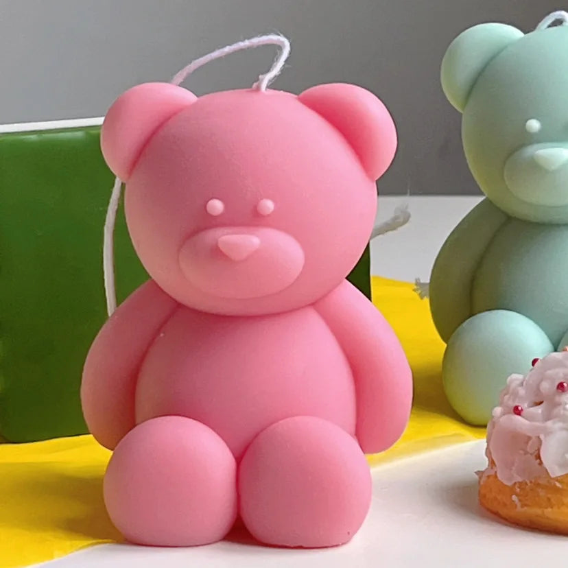 3D Cute Cartoon Bear Silicone Candle Mold Gift Making Kit
