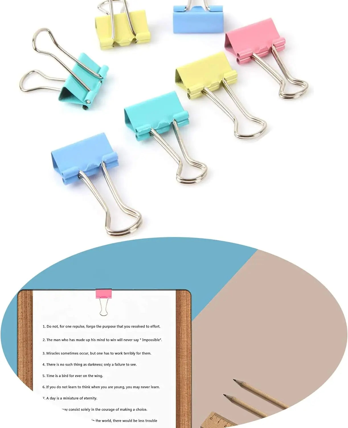 50Pcs Metal Binder Clips Colorful File Paper Clip Mini 15mm Used for Books Stationery Clip School Office Supplies