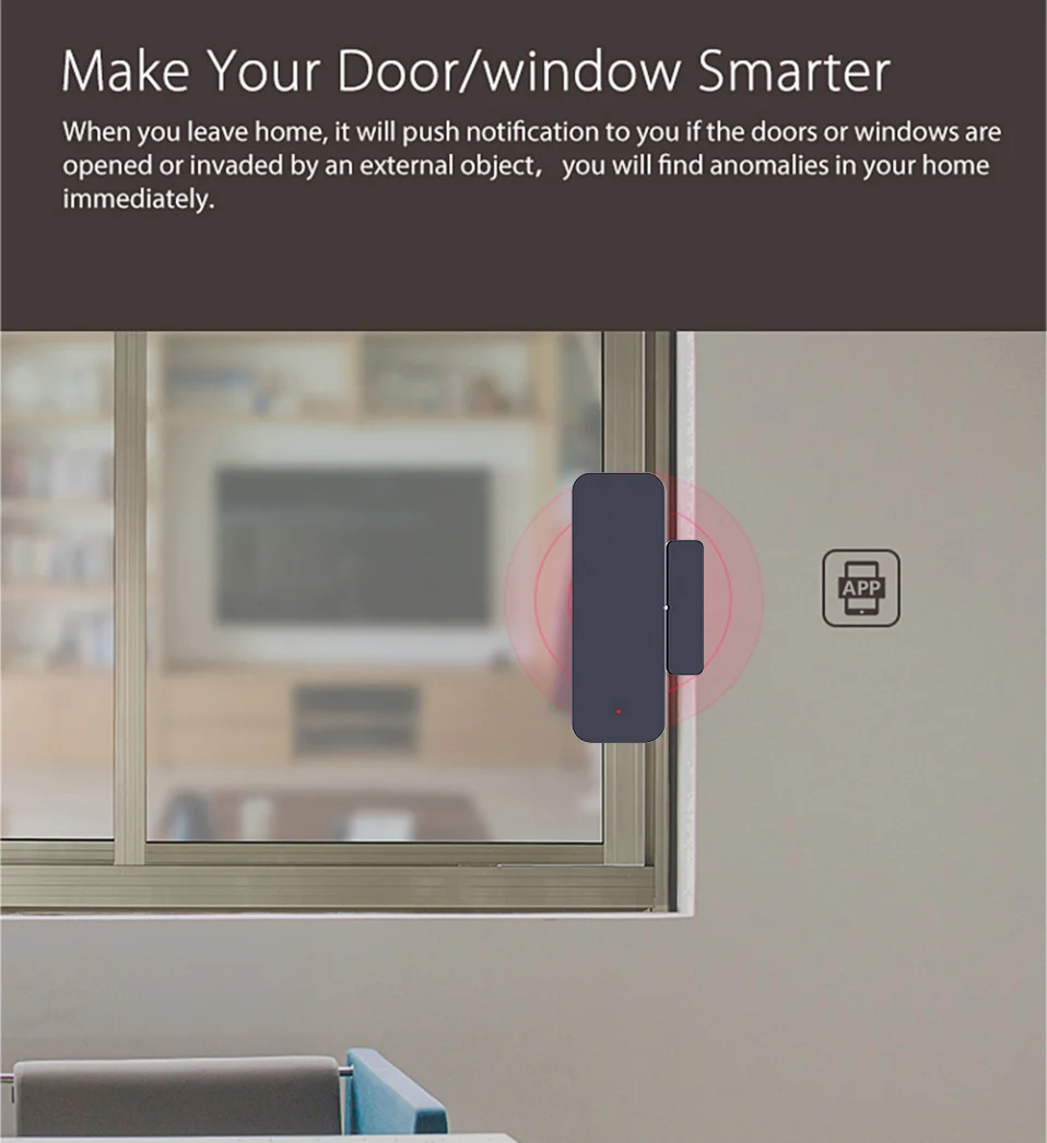 Sensor de puerta Tuya Zigbee Wifi Sensor de entrada de ventana Sensor magnético antirrobo de seguridad Alarma Smart Life Funciona con Alexa Google Home