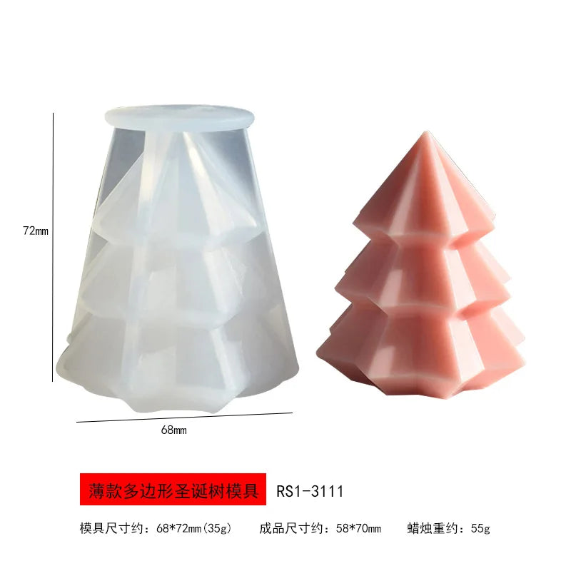 3D Christmas Tree Candle Silicone Mold DIY Kit for Holiday Gifts