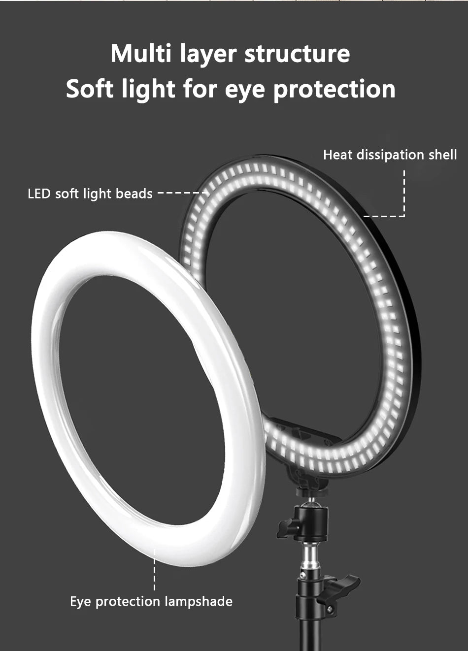10inch Selfie Ring Light with Tripod for Video Recording
