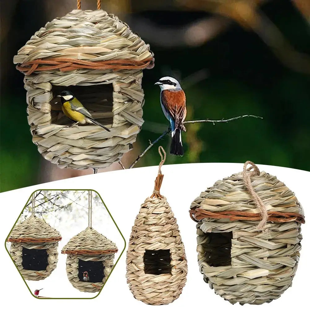 Parrot Bird Nest Handwoven Straw Hatching Outdoor Garden Hanging Hatching Breeding House Nest Bird Accessory jaulas para pájaros