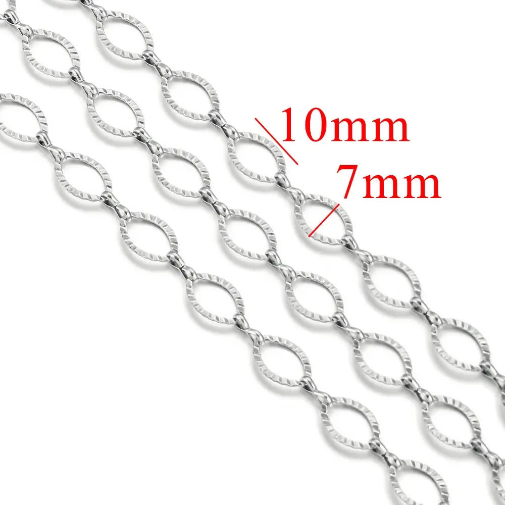 1 Meter Stainless Steel Chunky Hip Hop Gold Color Chains DIY Jewelry