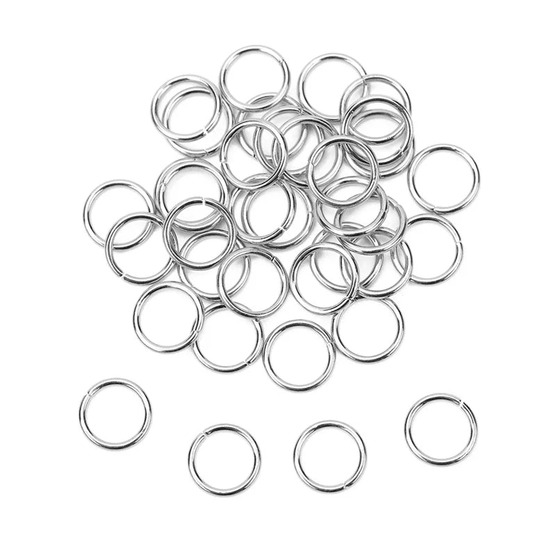 100pcs PVD Stainless Steel Open Jump Rings 3-10mm Set for DIY Jewelry