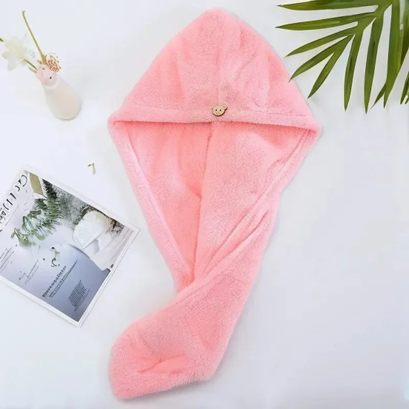 Microfiber Hair Towel,Premium Anti Frizz Hair Drying Wrap for Women & Men  Dry Hair Hat,Super Absorbent,Wrapped Bath Cap