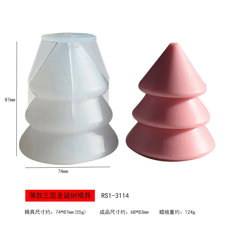 3D Christmas Tree Candle Silicone Mold DIY Kit for Holiday Gifts