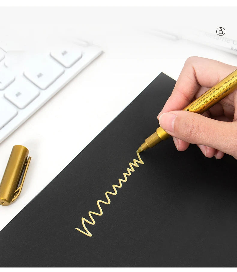 1-4Pcs Metallic Waterproof Marker Pens for DIY Crafting