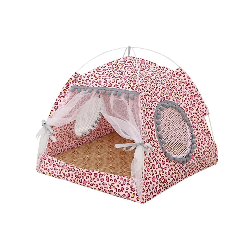 Pet Cat Tent Summer Cave Hut Cat Sleep House For Kitten Puppy Playpen Cage Basket Cat Nesk Kennel Small Dog House Bed