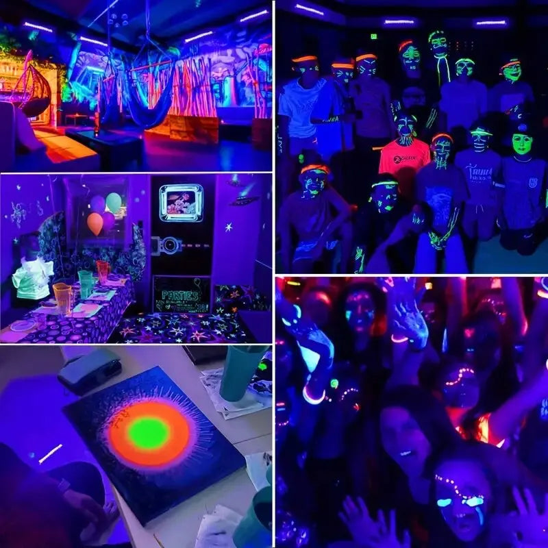 UV Black Light for Room and Cabinet Decoration 1 or 2 Pieces Ideal for Halloween Parties Body Painting and Glow Events