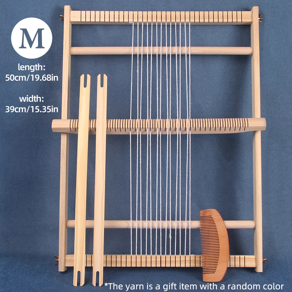Wooden DIY Weaving and Knitting Loom Machine for Tapestries Tassels and Carpets