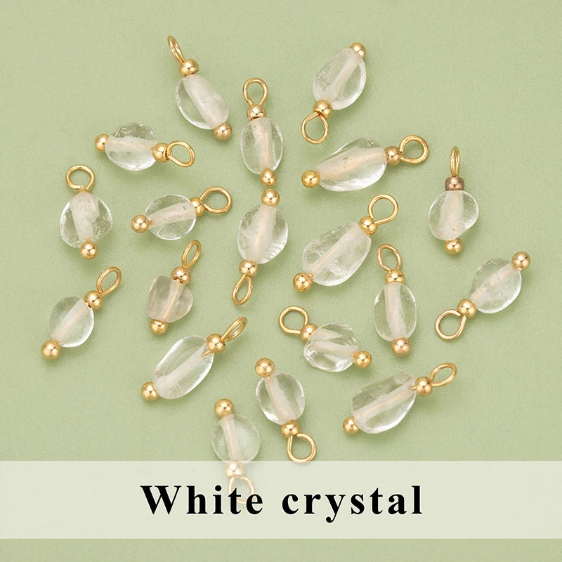 YEGUI C324S 20pcs Natural Stone Charms 18K Gold Plated