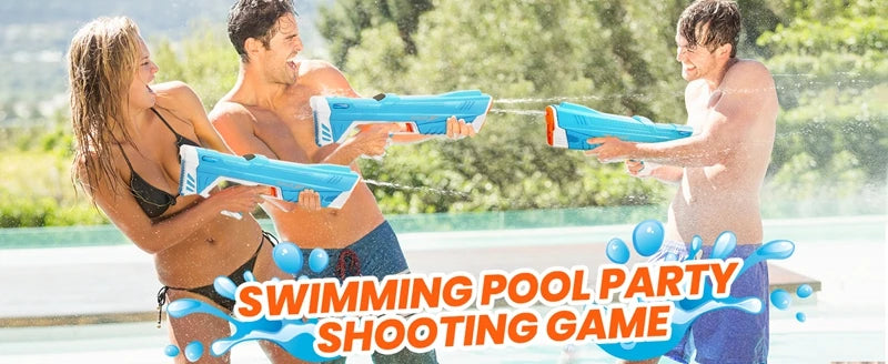 Full Automatic Electric Water Gun 43cm Portable Summer Toy for Kids and Adults Outdoor Water Battles