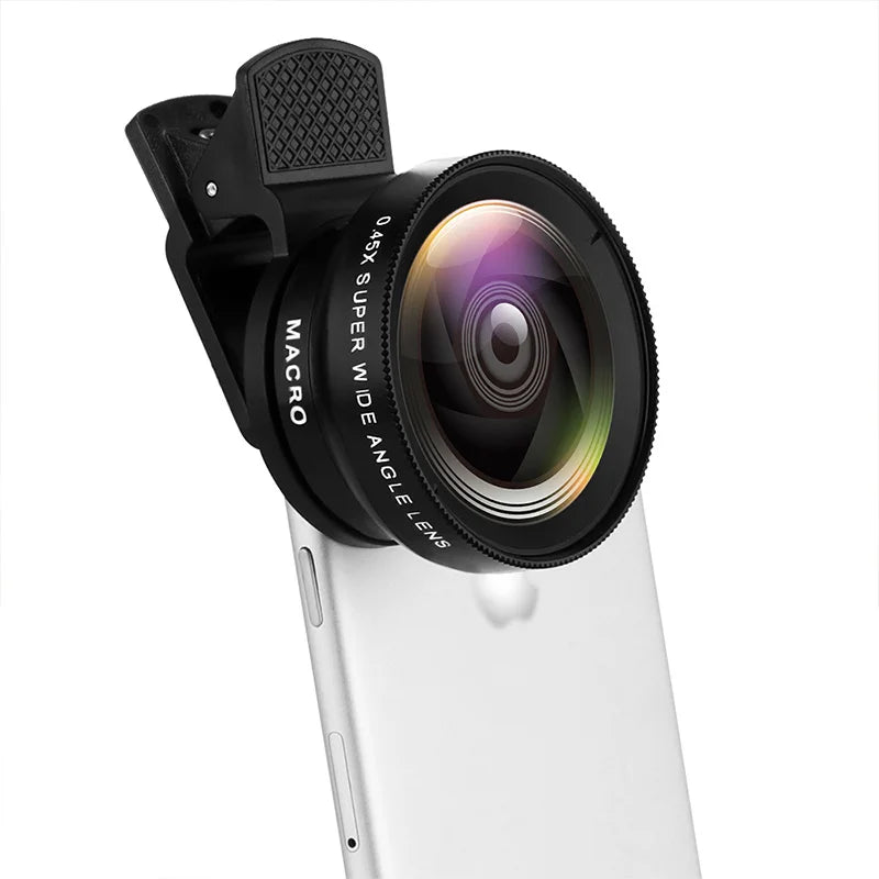 New HD 37MM 0.45x Super Wide Angle Lens with 12.5x Super Macro Lens for iPhone Samsung Smartphones Camera Phone lens Kit