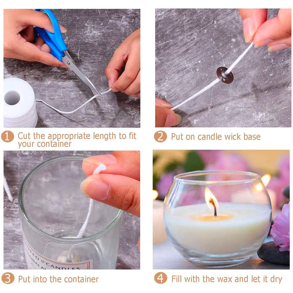 100PCS Candle Wick Tabs Metal Base for DIY Candle Making