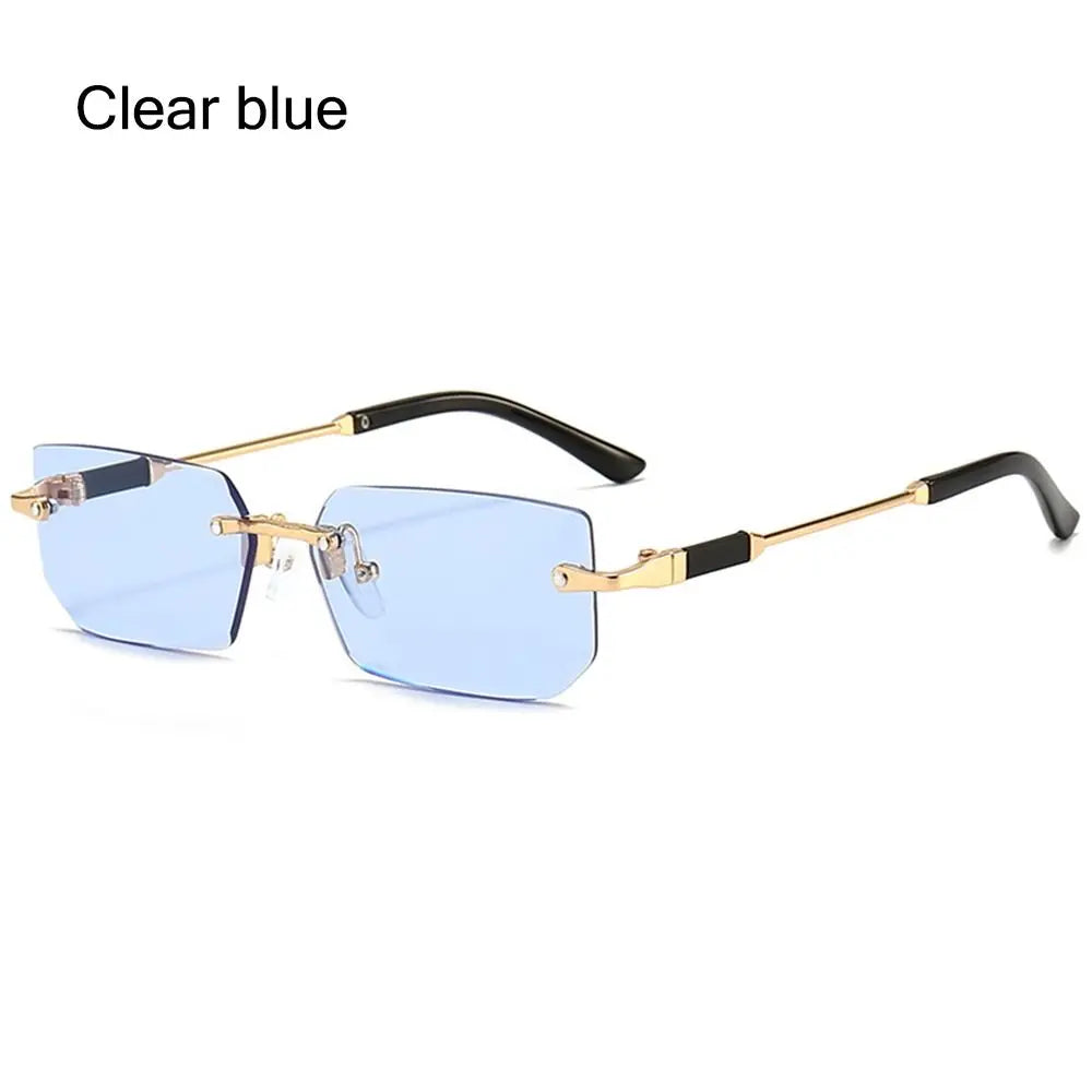 Rimless Sunglasses for Women & Men, UV400 Retro Frameless Shades