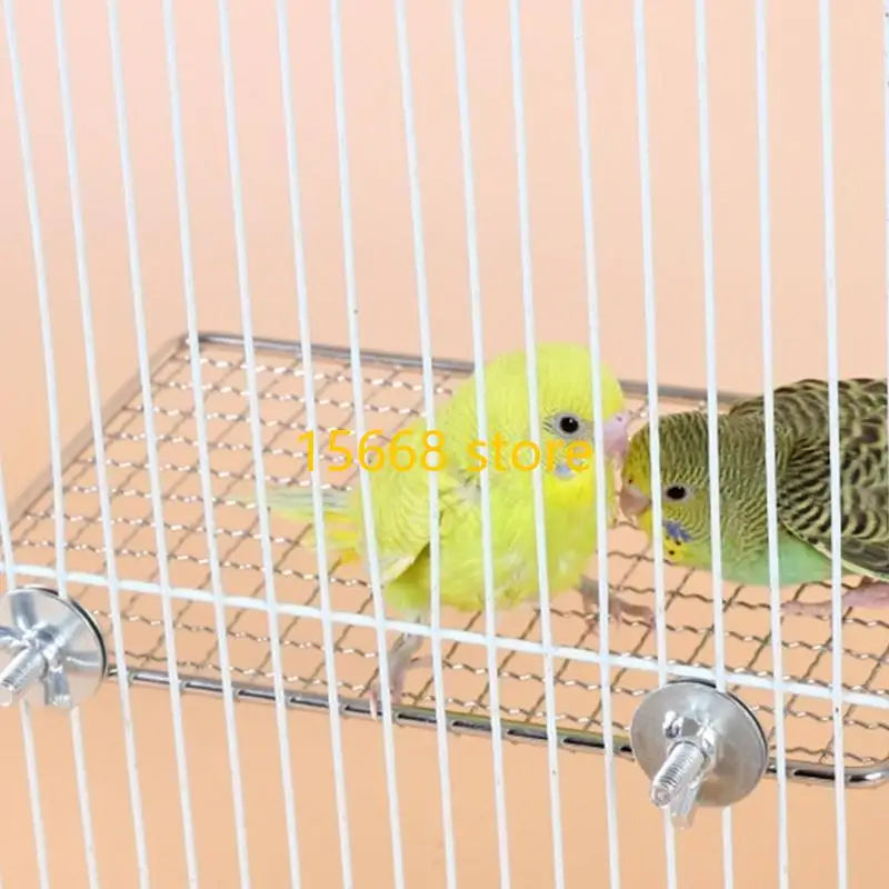 C6UE Stainless Steel Parrots Resting Platform Perch Stand for Small to Large Birds