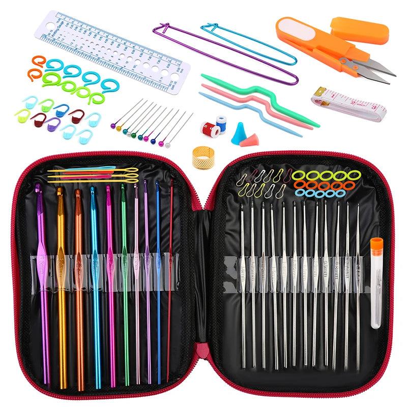 KRABALL Knitting Crochet Hook Set Sewing Tool With Bag