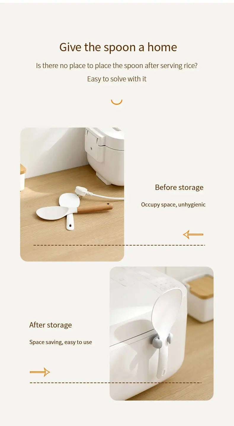 Rice Spoon Holder Silicone Storage Rack for Wall-Mounted Shelf