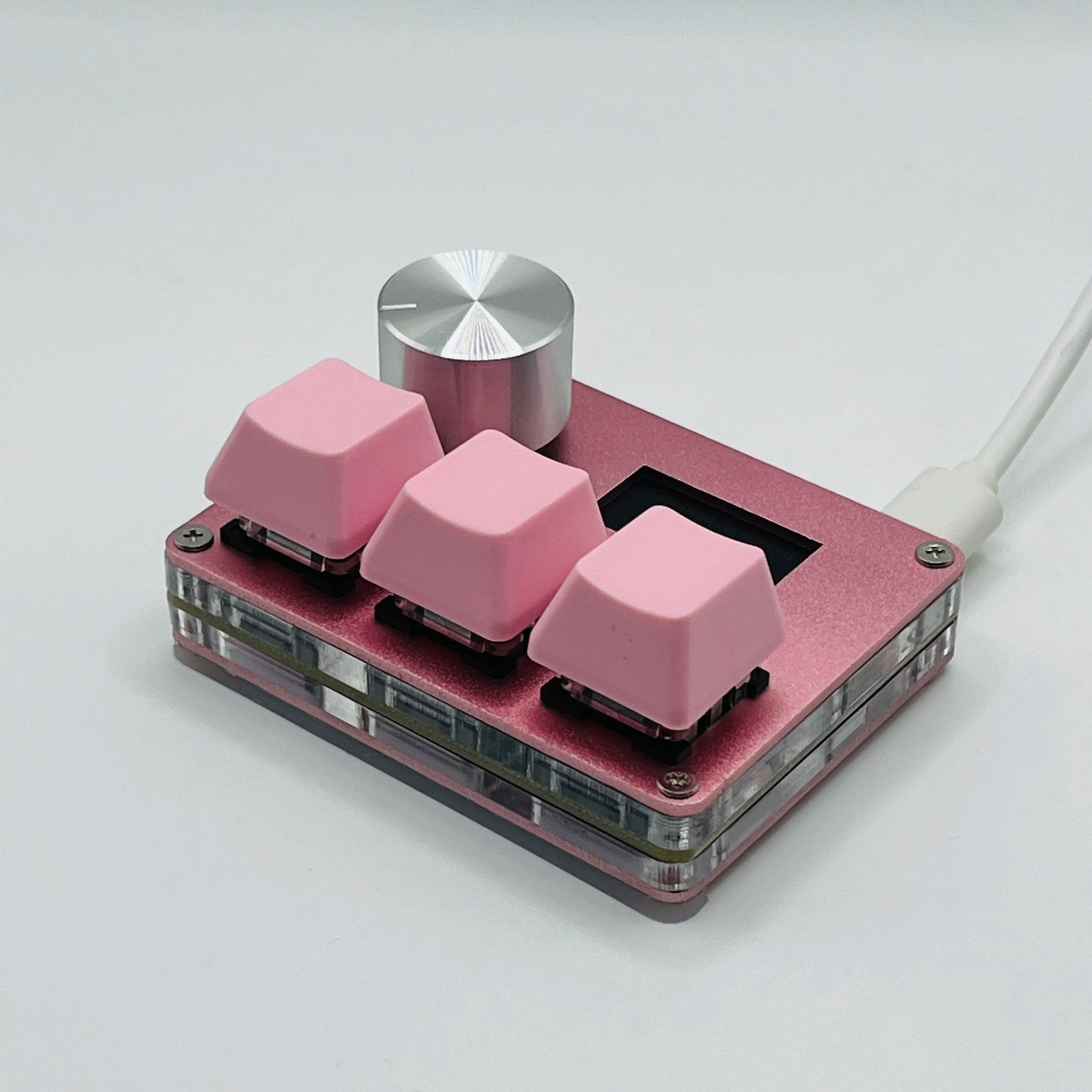 O3C SayoDevice OSU Rapid Trigger Magnetic Pink Switches Keyboard with Customizable Knob and Shortcut Features