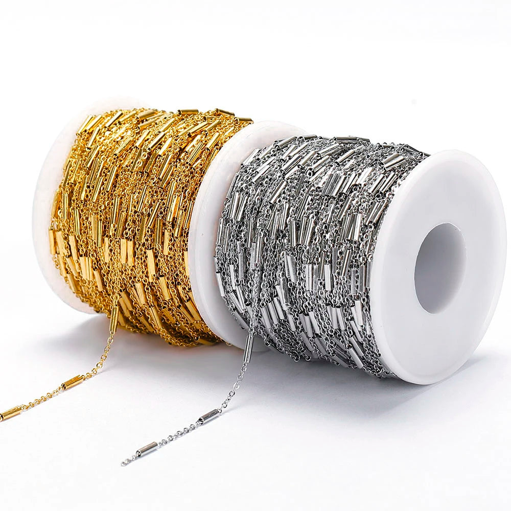 2Meters Stainless Steel Link Cable Gold Chains for DIY Jewelry