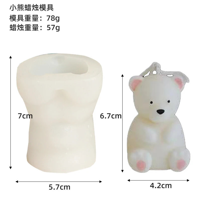 3D Bear Hug Love Silicone Candle Mold for DIY Home Decor Gift